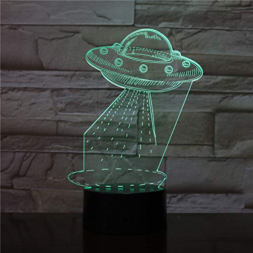 LED Nachtlicht Für Kinder, 3D Ufo Alien Optische Illusions Lampen Fernbedienung Nachttischlampe 16 Farben Ändern Touch Schreibtisch Lampen Weihnachten Geburtstagsgeschenk Spielzeug