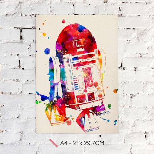 Nacnic Star Wars Poster Set | Star Wars Bilder in Aquarell-Art-Wand-Dekor-Kunst | Set von 4 Blättern | Ungerahmt A4 Größe | 250g Papier Hohe Qualität | Startseite Wohnzimmer-Dekoration - 2