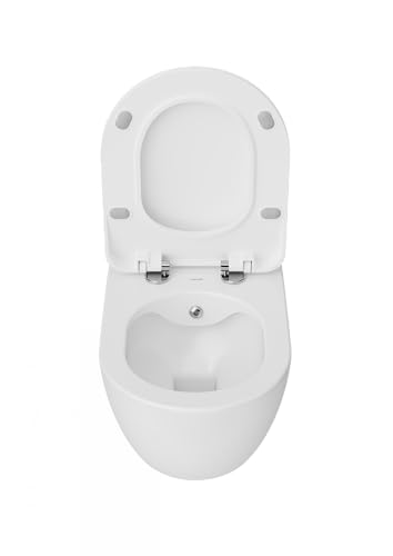 CREAVIT Spülrandlos Hänge Dusch Wc Taharet Bidet Taharat Intimdusche inkl. Duroplast Soft-Close Deckel FE322