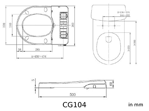 CG104 Klodeckel mit Absenkautomatik | Dusch-WC im Toilettensitz integriert | Funktioniert ohne Strom | Reinigung mit Wasser | optimale Intimpflege | Bidet und Toilettendeckel in einem - 4