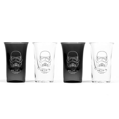 Original Stormtrooper Shot Gläser 4er Set bedruckt, aus Glas, Füllmenge je ca. 2 cl..