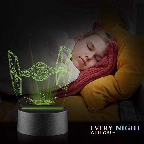 3D LED Star Wars Nachtlicht Xpassion Illusion Lampe Drei Muster und 16 Farbwechsel Dekor Lampe - perfekte Geschenke für Kinder und Star Wars Fans [Energieklasse A+] - 4