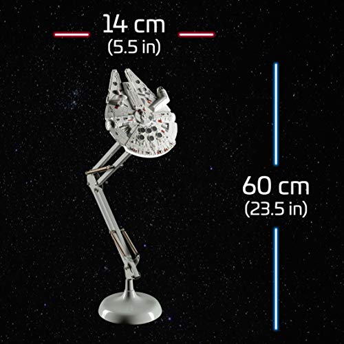 Paladone Millennium Falcon Posable Star Wars Schreibtischlampe, Geschenk für alle Altersgruppen, Grau, PP5056SW - 2