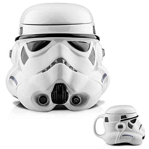 Hosoncovy Geschenk Kreative Star Wars 3D-Tasse Keramik-Kaffeetasse mit Deckel Kaffeetasse Milktea-Tasse Tasse Tee-Tasse mit Griff (Weiß) - 8