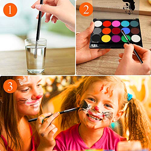 Kinderschminke Set, Xpaisson Schminkfarben Ultimatives Party Set Nichttoxisches 15 Farben für Kinder Parties Bodypainting Halloween Make-up - 3