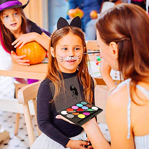 Kinderschminke Set, Xpaisson Schminkfarben Ultimatives Party Set Nichttoxisches 15 Farben für Kinder Parties Bodypainting Halloween Make-up - 6