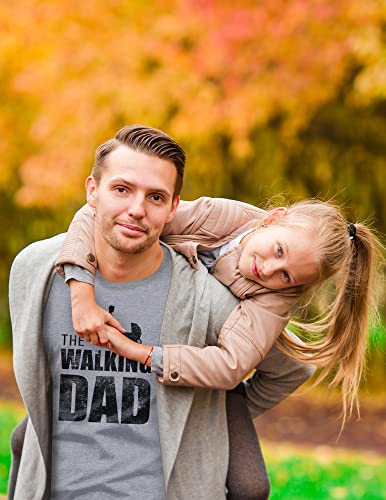 Shirtracer The Walking Dad Herren T-Shirt und Männer Tshirt (L, Grau Meliert) - 3