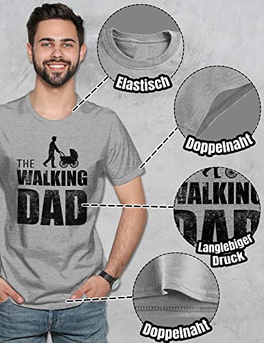 Shirtracer The Walking Dad Herren T-Shirt und Männer Tshirt (L, Grau Meliert) - 8