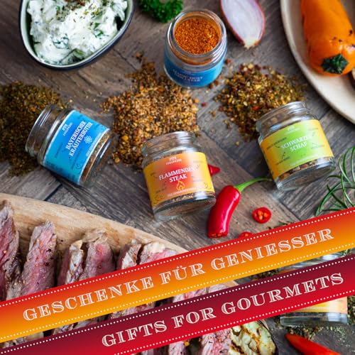 Hallingers 5er Premium-Grill-Gewürze als Geschenk-Set (95g) – Grilllust (MiniDeluxe-Box) – zu Sommer Grillen Für Ihn - 4