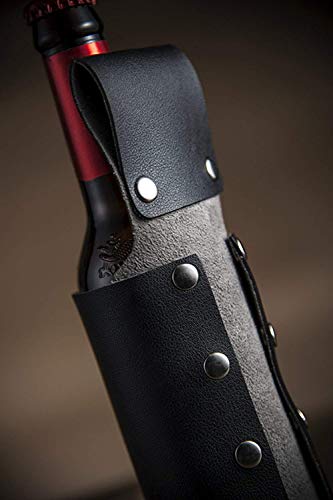 Old Tjikko BierHolster, Leder Flaschn Holster, 0,33-0,5 Liter,Holster Bierhalter, Bier Accessoires,Bierhalter Leder,Gadget für den Herrentag (Black) - 6