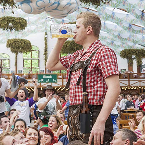 Old Tjikko BierHolster, Leder Flaschn Holster, 0,33-0,5 Liter,Holster Bierhalter, Bier Accessoires,Bierhalter Leder,Gadget für den Herrentag (Black) - 8