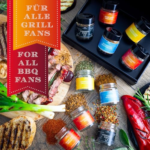 Hallingers 5er Premium-Grill-Gewürze als Geschenk-Set (95g) – Meistergriller (MiniDeluxe-Box) – zu Sommer Grillen Für Ihn - 3