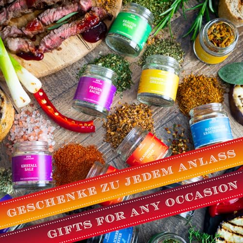Hallingers 12er BBQ-Geschenk-Set mit Gewürzen aus aller Welt (220g) – Klassisches BBQ-Set (Design-Karton) – zu Muttertag & Vatertag - 4