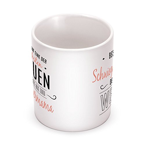 Fashionalarm Tasse Gott erschuf Schwiegermama beidseitig bedruckt mit Spruch | Geschenk Idee für Schwiegermutter zum Geburtstag | Beste der Welt, Farbe:weiß - 2