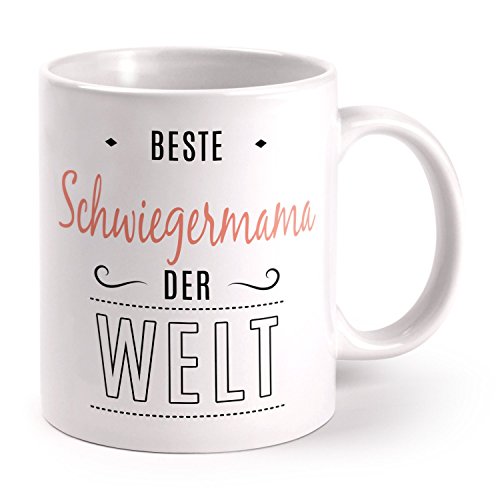 Fashionalarm Tasse Gott erschuf Schwiegermama beidseitig bedruckt mit Spruch | Geschenk Idee für Schwiegermutter zum Geburtstag | Beste der Welt, Farbe:weiß - 3