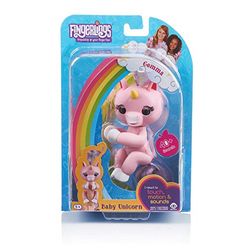 Fingerlings Einhorn rose mit Regenbogenmähne, interaktives Spielzeug, reagiert auf Geräusche, Bewegungen und Berührungen, rose - 2