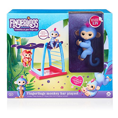 Fingerlings Spielset Klettergerüst mit Affenschaukel und Äffchen blau mit pinkem Haar Liv 3731 interaktives Spielzeug, reagiert auf Geräusche, Bewegungen und Berührungen - 7