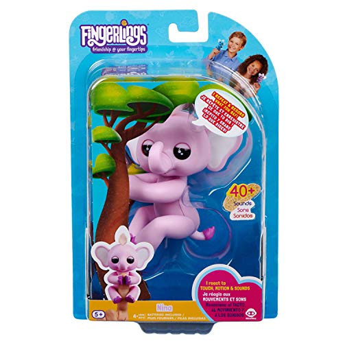 Fingerlings WOWWEE – 3595 Baby Elephant – Nina – interaktives Spielzeug, rosa - 6