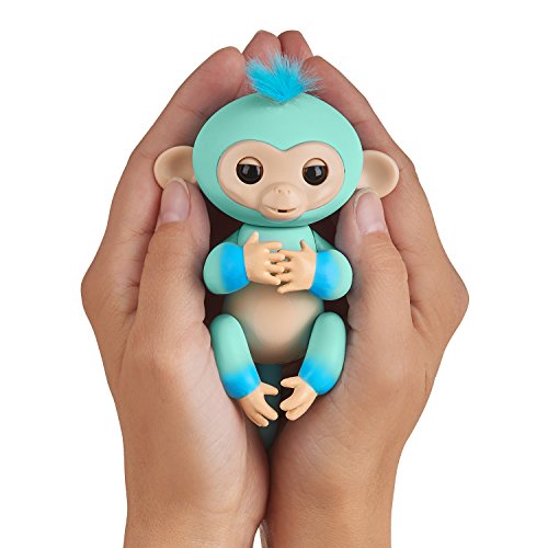 Fingerlings zweifarbiges Äffchen grün mit blau Eddie 3724 interaktives Spielzeug, reagiert auf Geräusche, Bewegungen und Berührungen - 3