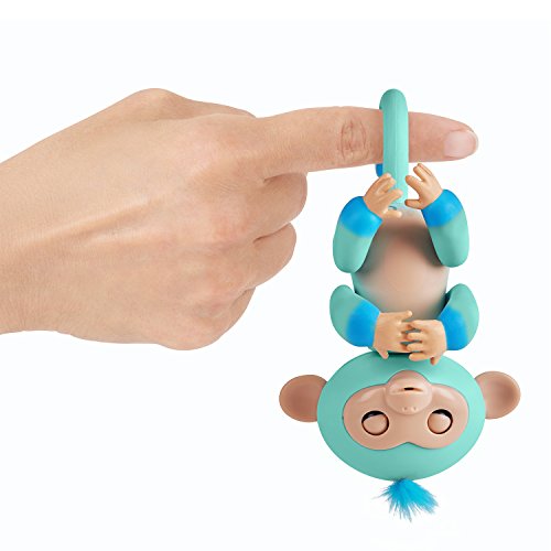 Fingerlings zweifarbiges Äffchen grün mit blau Eddie 3724 interaktives Spielzeug, reagiert auf Geräusche, Bewegungen und Berührungen - 4