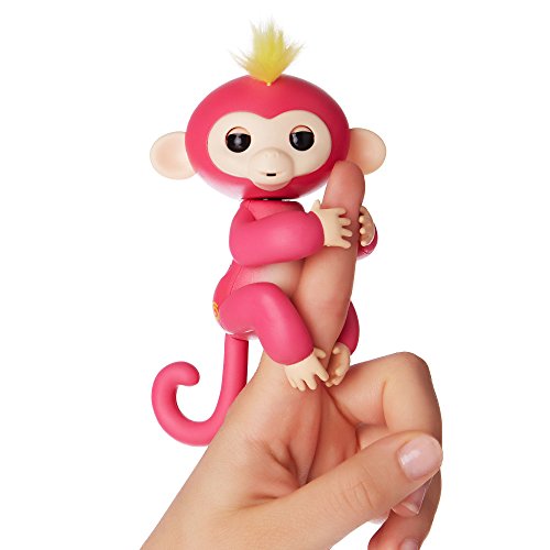 Fingerlings Äffchen pink mit gelbem Haar Bella 3705 interaktives Spielzeug, reagiert auf Geräusche, Bewegungen und Berührungen
