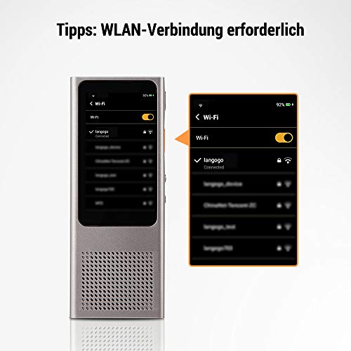 Langogo Minutes Online Übersetzer Sprachübersetzer,100+ Sprachen unterstützt, Voice Translator Diktiergerät mit echtzeiter Übersetzung und Texttranskriptionen, 2,45 Zoll Touchscreen, WLAN benötigt - 4