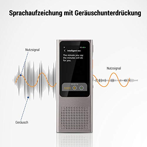 Langogo Minutes Online Übersetzer Sprachübersetzer,100+ Sprachen unterstützt, Voice Translator Diktiergerät mit echtzeiter Übersetzung und Texttranskriptionen, 2,45 Zoll Touchscreen, WLAN benötigt - 6