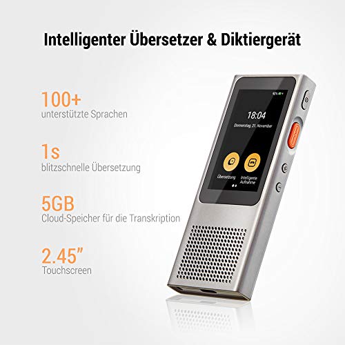 Langogo Minutes Online Übersetzer Sprachübersetzer,100+ Sprachen unterstützt, Voice Translator Diktiergerät mit echtzeiter Übersetzung und Texttranskriptionen, 2,45 Zoll Touchscreen, WLAN benötigt - 7