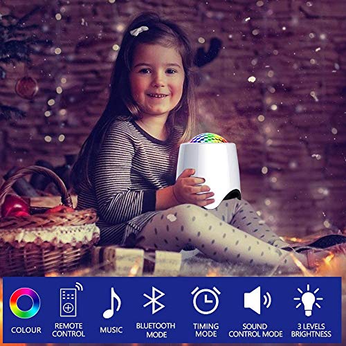 Sternenhimmel Projektor Nachtlicht, LIGHT Wasserwelle LED Sterne Projektor Lampe Eingebauten Bluetooth Lautsprecher Sound Sensor, USB Fernbedienung, für Baby Kinder Schlafzimmer, Haus Dekoration - 3