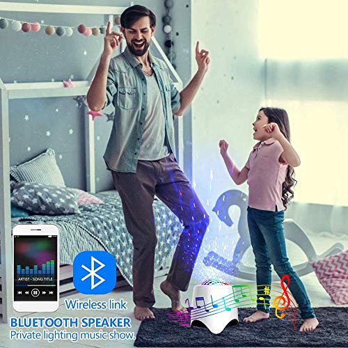 Sternenhimmel Projektor Nachtlicht, LIGHT Wasserwelle LED Sterne Projektor Lampe Eingebauten Bluetooth Lautsprecher Sound Sensor, USB Fernbedienung, für Baby Kinder Schlafzimmer, Haus Dekoration - 7