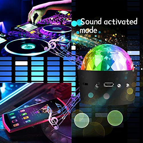 Aerbee Party Lights, Tragbares Mini RGB DJ Bühnenlicht Mit USB-Anschluss, Strobe Effekte Sound Aktivierte LED Disco Ball Lights Für Die Geburtstagsfeier KTV Bar Hochzeitsdekoration (2er Pack) - 3