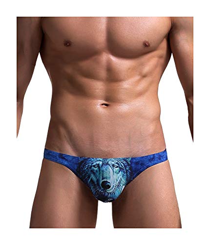 Arjen Kroos 3D Tiere Druck String Herren Jockstrap Tanga sexy Unterwäsche Männer Slips Thong T Back G-String Dessous Reizwäsche Mini Unterhose Sport Sportunterwäsche Wolf Adler Habicht Tiger - 2