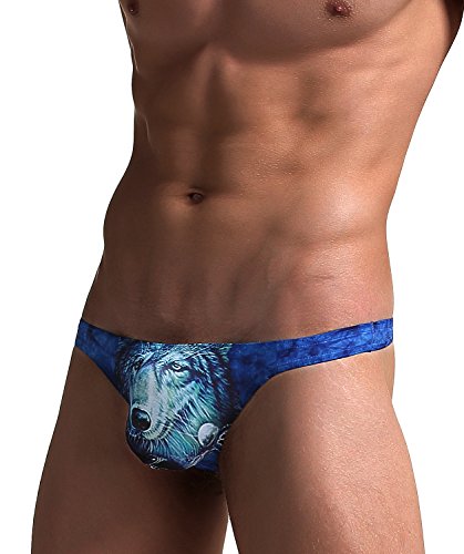 Arjen Kroos 3D Tiere Druck String Herren Jockstrap Tanga sexy Unterwäsche Männer Slips Thong T Back G-String Dessous Reizwäsche Mini Unterhose Sport Sportunterwäsche Wolf Adler Habicht Tiger - 4