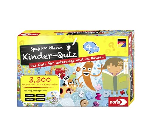 Noris 606013595 Kinder-Quiz, der Familen-Spielspaß für Zuhause oder unterwegs, für 1-6 Spieler ab 4 Jahren