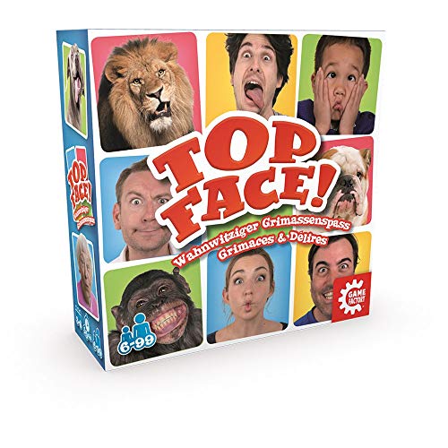 GAMEFACTORY 646170 Top Face, wahnwitziger Grimassenspaß, Partyspiel, Familienspiel für 3 bis 8 Spieler