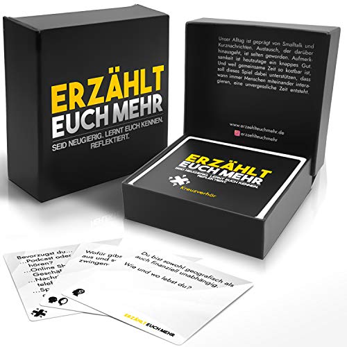 Erzählt euch mehr (Klassik) Gesellschaftsspiel Erwachsene - Spiel für mehr Achtsamkeit und Selbstreflexion - tolle Geschenkidee für Muttertag, Geburtstag, Freunde - Kartenspiel