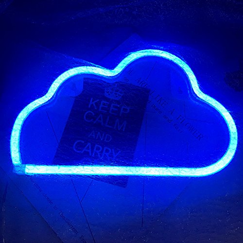 QiaoFei Niedliches blaues Wolken-Neonlicht für Kindergeschenk, LED-Wolken-Zeichen-Dekor-Licht, Festzelt-Zeichen/Wand-Dekoration für Weihnachten, Geburtstag, Wohnzimmer, Hochzeitsfest - 3