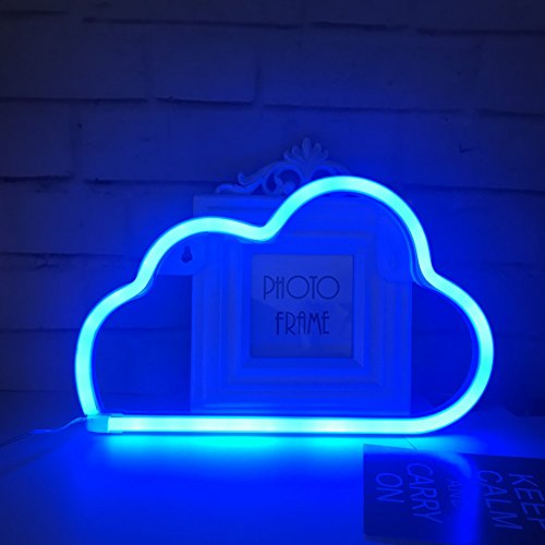 QiaoFei Niedliches blaues Wolken-Neonlicht für Kindergeschenk, LED-Wolken-Zeichen-Dekor-Licht, Festzelt-Zeichen/Wand-Dekoration für Weihnachten, Geburtstag, Wohnzimmer, Hochzeitsfest - 8