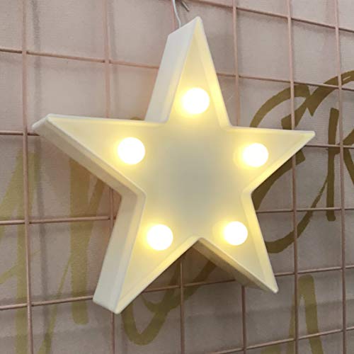 LED Festzelt Sterne Nachtlicht für Kinder Geschenk, 3D Kunststoff Sterne Kindergarten Baby Lampe für Weihnachten, Geburtstag, Wohnzimmer, Hochzeit, Hauptdekoration (weiß) - 6