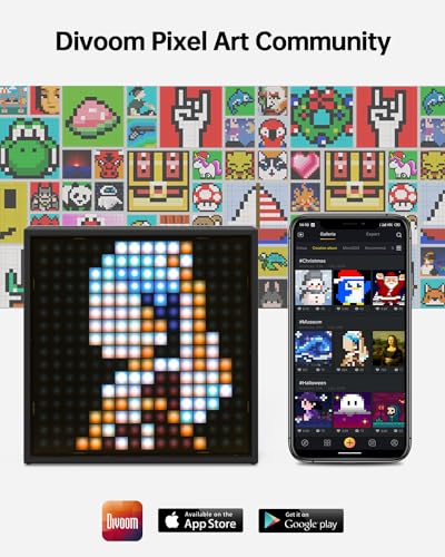 Divoom Timebox-Evo Pixel Art Bluetooth Lautsprecher mit Programmierbares 256 LED Panel, 3.9 x 1.5 x 3.9 Zoll (Schwarz) - 3