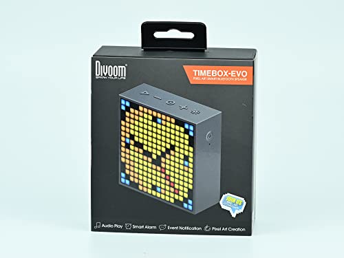 Divoom Timebox-Evo Pixel Art Bluetooth Lautsprecher mit Programmierbares 256 LED Panel, 3.9 x 1.5 x 3.9 Zoll (Schwarz) - 7
