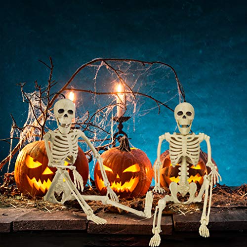 Halloween Skelett, Bewegliches Ganzkörper Skelett, Beweglichen Skelett Spukhaus Requisiten, Ganzkörper bewegliche Gelenke Skelette, Halloween hängende Skelett, Kunststoff Bewegliche Bones Skelett (2) - 2