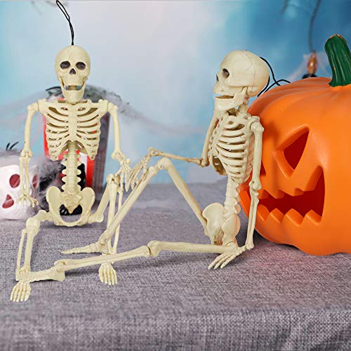 Halloween Skelett, Bewegliches Ganzkörper Skelett, Beweglichen Skelett Spukhaus Requisiten, Ganzkörper bewegliche Gelenke Skelette, Halloween hängende Skelett, Kunststoff Bewegliche Bones Skelett (2) - 3