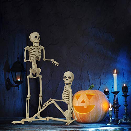 Halloween Skelett, Bewegliches Ganzkörper Skelett, Beweglichen Skelett Spukhaus Requisiten, Ganzkörper bewegliche Gelenke Skelette, Halloween hängende Skelett, Kunststoff Bewegliche Bones Skelett (2) - 4