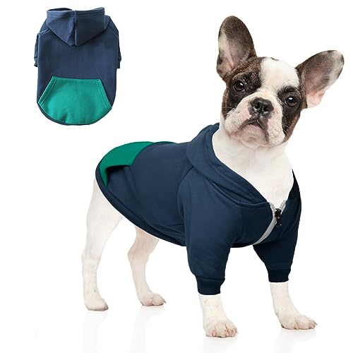 meioro Hunde Kapuzenpullis Warm Hundebekleidung Reißverschluss Hundekleidung Nette Haustier Hoodies (XL, Blau)