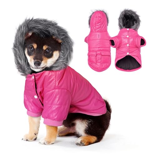 Namsan Pet Puppy Dog wasserfeste Kleidung und Winddichte Kapuzen Winter warme Kleidung Mantel Outwear -Pink -Kleine