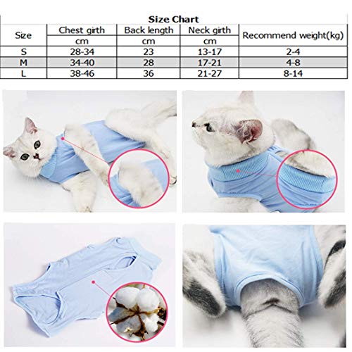 VICTORIE Haustiere Schutz Kleidung Wiederherstellung Anzug Weste Chirurgie zur Verwendung nach der Sterilisation Tierhautkrankheiten für Hunde Katzen Welpe S - 6