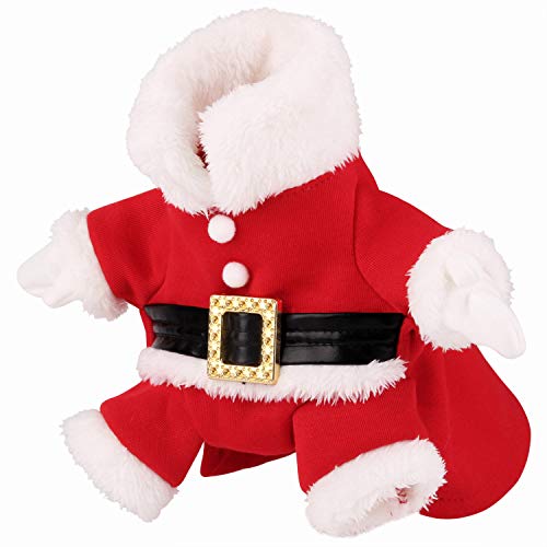 Weihnachts Katze Kleidung,Katzenkostüm für Katzen Weihnachts Haustier-Kleidung mit Santa Hut Anzug katzen weihnachtskostueme Fuer hunde - 2