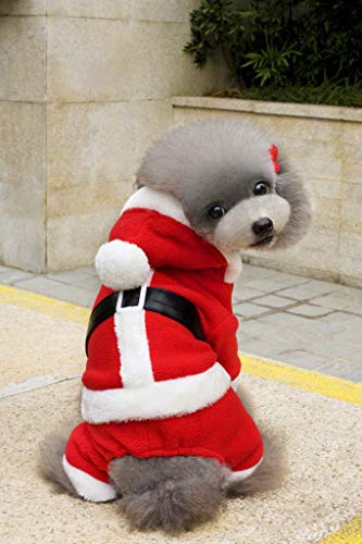 Smoro Winter Hundekleidung kleine und mittlere Hund warm und bequem Fleece Weihnachtsmann vierbeinigen Kleidung Haustier Kleidung - 5
