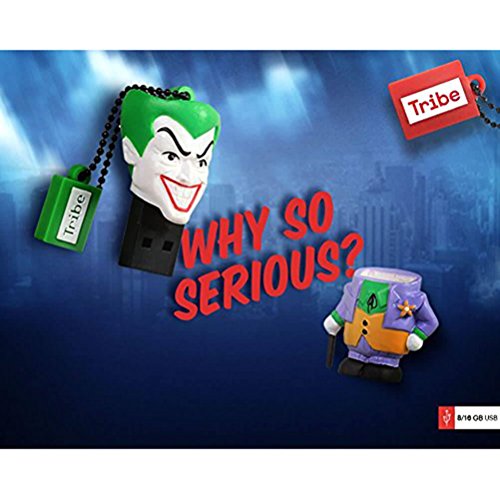 Tribe Warner Bros DC Comics Joker USB Stick 16GB Speicherstick 2.0 High Speed Pendrive Memory Stick Flash Drive, Lustige Geschenke 3D Figur, USB Gadget aus Hart-PVC mit Schlüsselanhänger – Mehrfarbig - 4